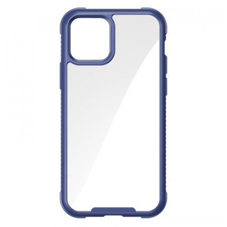 Прозрачен твърд гръб с рамка JOYROOM Frigate - iPhone 12 Pro Max син