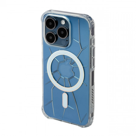 Сииликонов гръб Kingxbar PQY Crack MagSafe - iPhone 15 Pro Max прозрачен