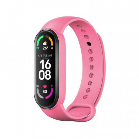 Силиконова каишка за часовник - Xiaomi Mi Band 3 / Band 4 / Band 5 / Band 6 / Band 7 розов (06)