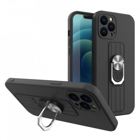 Силиконов гръб с държач-стойка Ring - Xiaomi Poco M4 Pro 5G / Redmi Note 11s 5G / 11T 5G черен