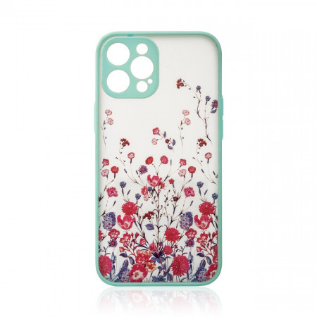 Силиконов гръб Design - iPhone 12 Pro Max светлосини цветя