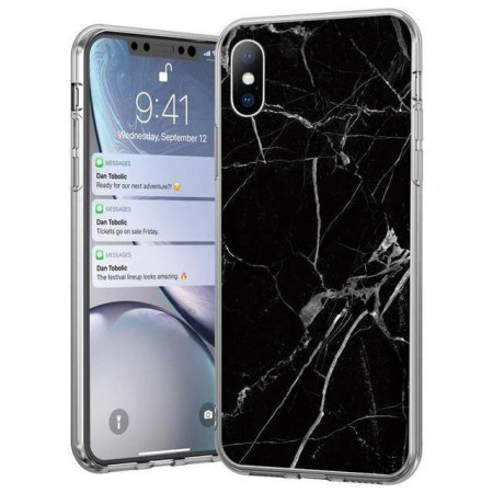 Силиконов гръб WOZINSKY Marble - Xiaomi Mi Note 10 Lite черен