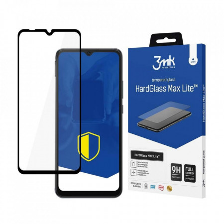 Стъклен протектор с пълно покритие 3mk Hard Glass Max Lite - Xiaomi Redmi 10C / Poco C40 (3M003722-0) с черна рамка