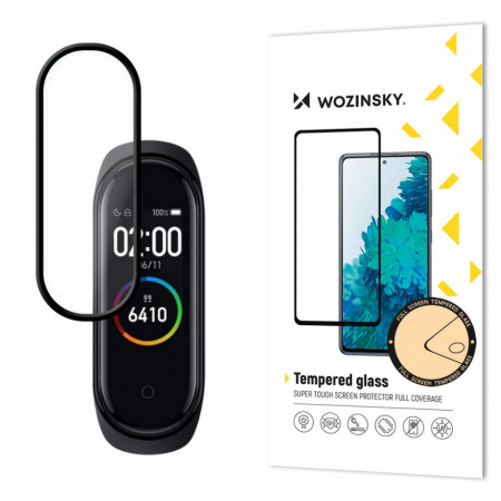 Стъклен протектор 9H с пълно покритие Wozinsky Full Glue - Xiaomi Mi Band 5 с черна рамка