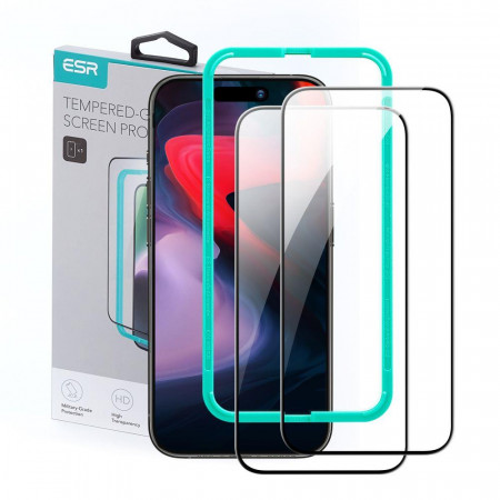 2 бр. стъклен протектор ESR - iPhone 15 Pro черен