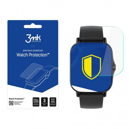 3 бр. гъвкав протектор с пълно покритие 3mk Watch Protection v. ARC+ - Xiaomi Amazfit GTS 2 / 2e