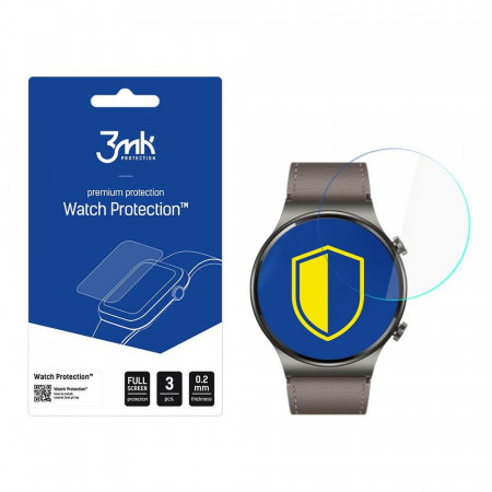 3 бр. гъвкав протектор с пълно покритие 3mk Watch Protection v. Flexible Glass Lite - Huawei Watch GT 2 Pro