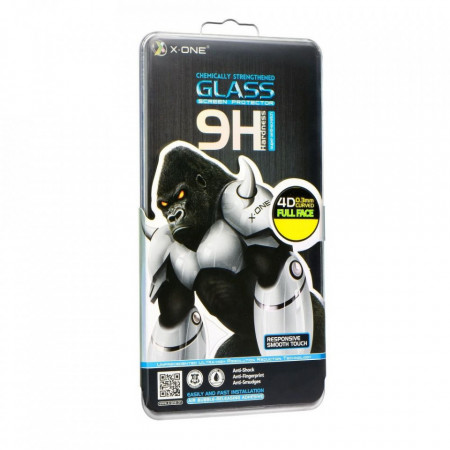4D закален стъклен протектор 9H с пълно покритие LCD X-ONE - Samsung Galaxy S20 (съвместим с гръб) черен