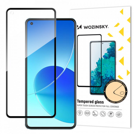 5D Full Glue закален стъклен протектор с пълно покритие WOZINSKY - Oppo Reno6 с черна рамка