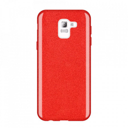 Блестящ гръб WOZINSKY Glitter - Samsung Galaxy J6 2018 червен