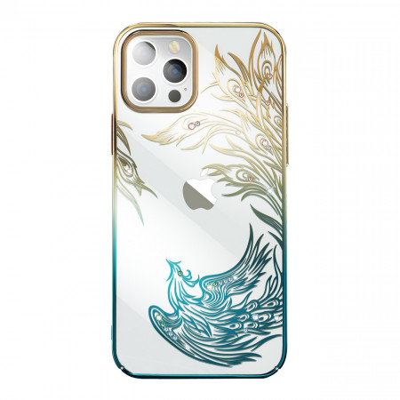 Гръб KINGXBAR Phoenix - iPhone 14 златист / син