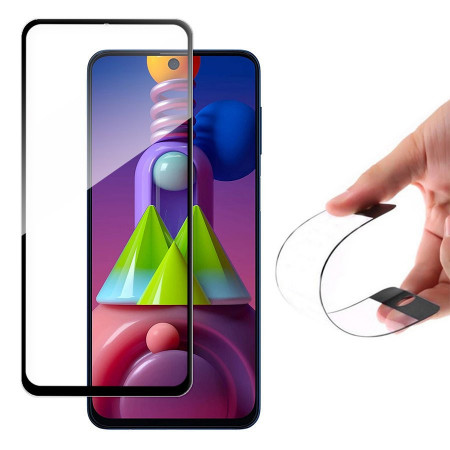 Гъвкав протектор с пълно покритие WOZINSKY - Samsung Galaxy M51 черна рамка