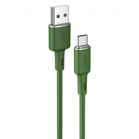 Кабел за зареждане и данни ACEFAST USB Type A към USB Type C 3A 1.2m (C2-04) маслинено зелен