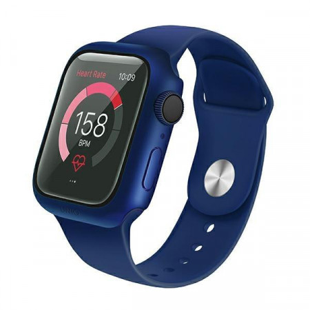 Калъф за корпус със стъклен протектор UNIQ Nautic - Apple Watch 40mm SE / 40mm Series 6 / 40mm Series 5 / 40mm Series 4 син