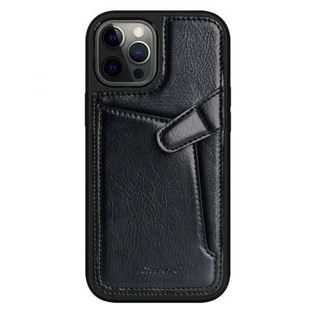 Кожен гръб с джоб за карти NILLKIN Aoge - iPhone 12 mini черен