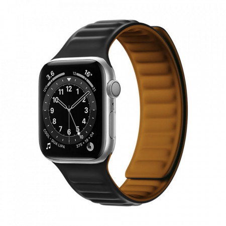 Магнитна стоманена каишка за часовник - Apple Watch 41mm Series 7 черен
