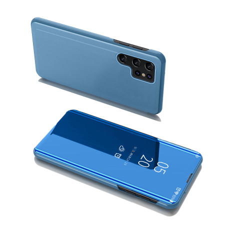 Огледален калъф тип книга Clear View - Samsung Galaxy S22 Ultra син