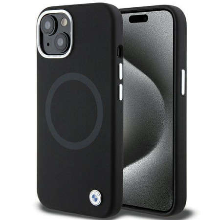 Оригинален гръб BMW Signature Liquid Silicone MagSafe - iPhone 15 Plus черен