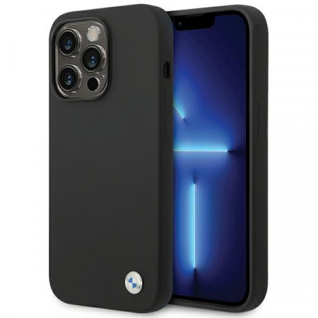 Оригинален гръб BMW Silicone Metal Logo - iPhone 15 Pro черен