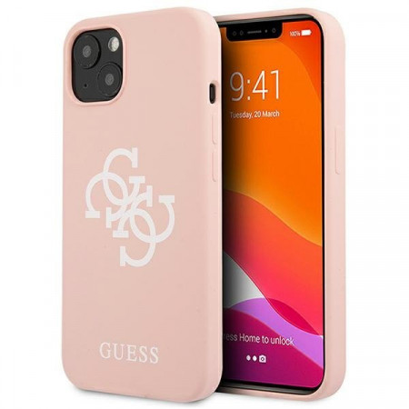 Оригинален гръб GUESS Silicone 4G Logo GUHCP13SLS4GWPI - iPhone 13 mini розов