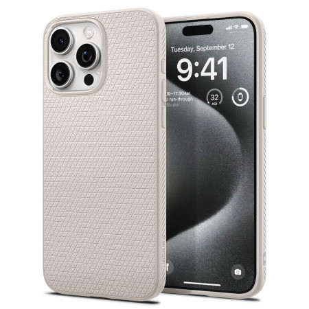 Оригинален гръб SPIGEN Liquid Air - iPhone 15 Pro natural titanium
