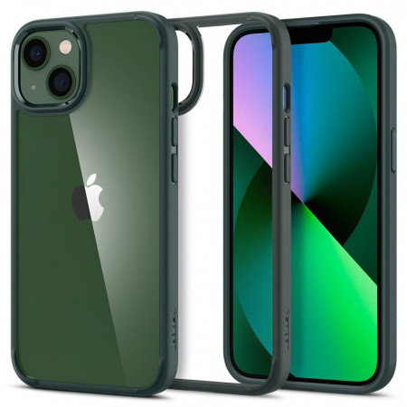 Оригинален гръб SPIGEN Ultra Hybrid - iPhone 13 среднощно зелено
