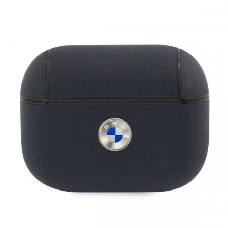 Оригинален калъф за слушалки от естествена кожа BMW Silver Logo BMAPSSLNA - AirPods Pro тъмносин