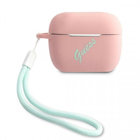 Оригинален силиконов калъф GUESS GUACAPLSVSPG AirPods Pro зелен / розов
