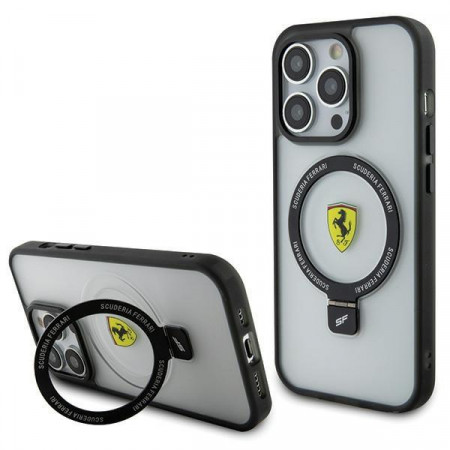 Оригинален твърд гръб FERRARI Ring Stand 2023 FEHMP15XUSCAH - iPhone 15 Pro Max прозрачен