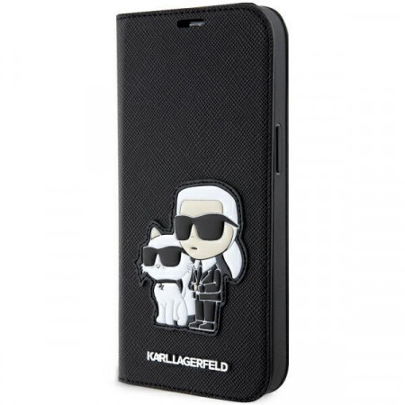 Оригинален твърд гръб KARL LAGERFELD Saffiano Karl & Choupette KLBKP14XSANKCPK - iPhone 14 Pro Max черен