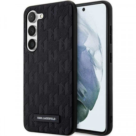 Оригинален твърд гръб KARL LAGERFELD Saffiano Mono Metal Logo KLHCS23MSAKLHPK - Samsung Galaxy S23+ черен