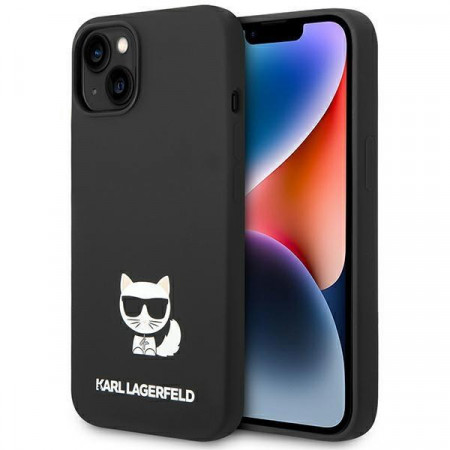 Оригинален твърд гръб KARL LAGERFELD Silicone Choupette Body KLHCP14MSLCTBK - iPhone 14 Plus черен