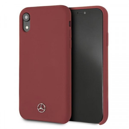Оригинален твърд гръб MERCEDES Silicone MEHCI61SILRE - iPhone XR червен
