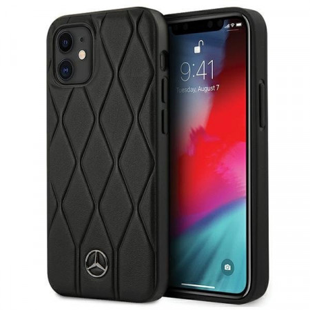 Оригинален твърд гръб MERCEDES Wave MEHCP12SMULBK - iPhone 12 mini черен