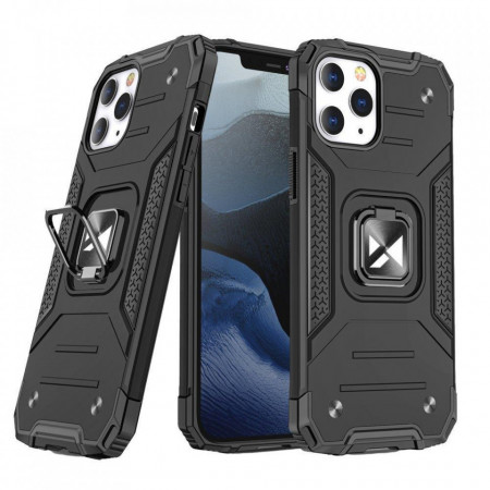 Подсилен гръб WOZINSKY Ring Armor със стойка - iPhone 14 Pro черен