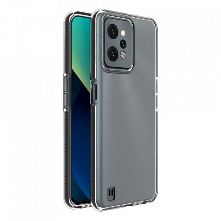 Прозрачен силиконов гръб с цветен кант Spring - Realme C31 черен