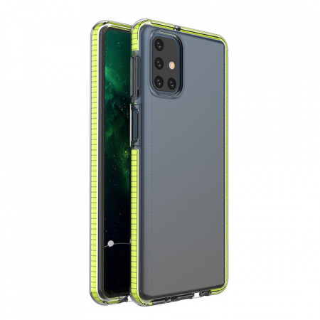 Прозрачен силиконов гръб с цветен кант Spring - Samsung Galaxy S21+ 5G жълт