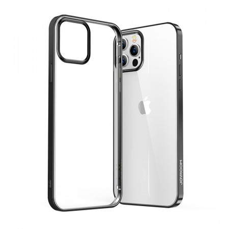 Прозрачен ултратънък гръб JOYROOM New Beautiful с цветна рамка - iPhone 12 mini черен