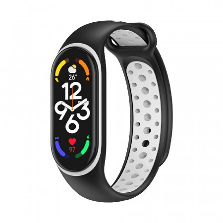 Силиконова каишка за часовник - Xiaomi Mi Band 3 / Band 4 / Band 5 / Band 6 / Band 7 черен (11)
