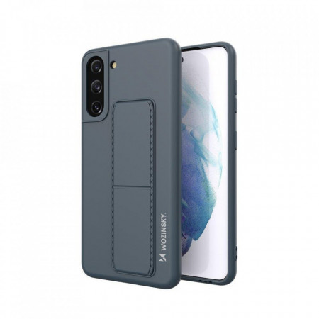 Силиконов гръб със стойка WOZINSKY Kickstand - Samsung Galaxy S21+ 5G тъмносин