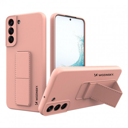 Силиконов гръб със стойка WOZINSKY Kickstand - Samsung Galaxy S22+ розов