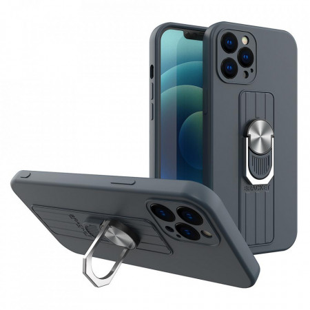 Силиконов гръб с държач-стойка Ring - Xiaomi Poco M3 Pro / M3 Pro 5G / Redmi Note 10 5G тъмносин