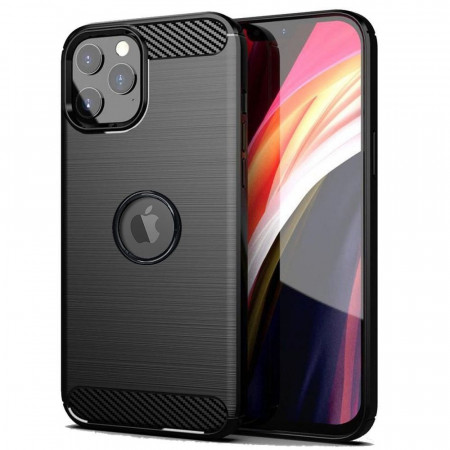 Силиконов гръб FORCELL Carbon - iPhone 13 Pro черен