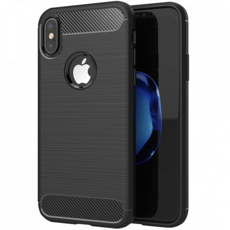 Силиконов гръб FORCELL Carbon - iPhone X / XS черен