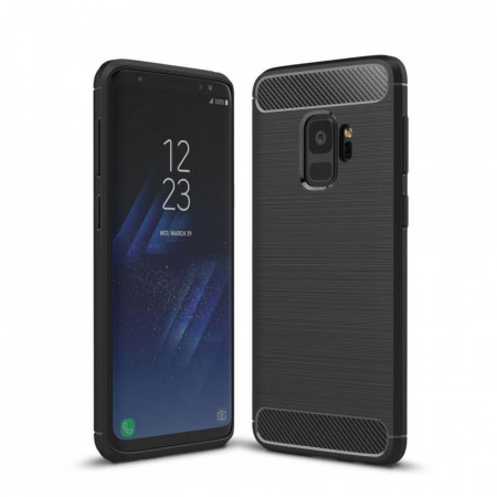 Силиконов гръб FORCELL Carbon - Samsung Galaxy S9 Plus черен