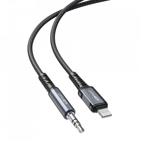 ACEFAST аудио кабел to - iPhone Lightning 8-pin - Jack 3,5mm (male) MFI aluminum alloy C1-06 1,2 m сив