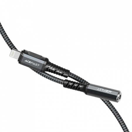 ACEFAST аудио кабел to Lightning 8-pin - Jack 3,5mm (female) MFI aluminum alloy C1-05 18 cm deep space сив
