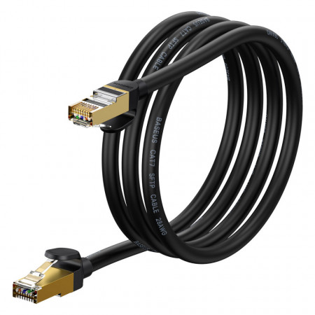 Baseus Speed Seven High Speed RJ45 Network кабел 10Gbps 1.5m черен (WKJS010201)