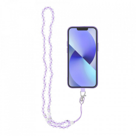 CRYSTAL DIAMOND pendant - the phone / length 37 cm / on neck лилав
