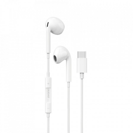 Dudao in-ear headphones with USB Type-C connector бял (X14PROT)